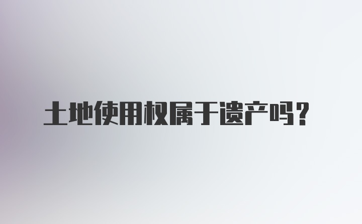 土地使用权属于遗产吗？