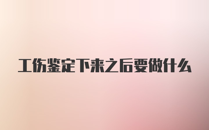 工伤鉴定下来之后要做什么