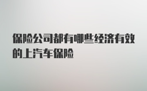 保险公司都有哪些经济有效的上汽车保险