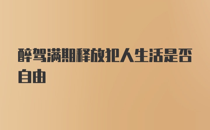 醉驾满期释放犯人生活是否自由