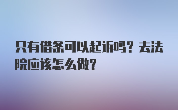 只有借条可以起诉吗？去法院应该怎么做？