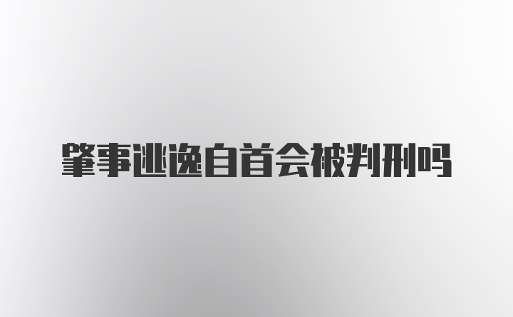 肇事逃逸自首会被判刑吗