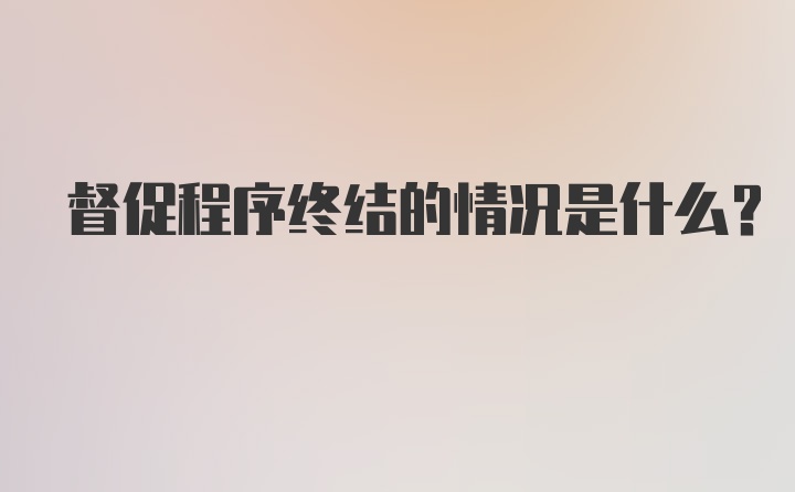 督促程序终结的情况是什么?