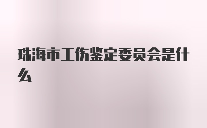 珠海市工伤鉴定委员会是什么