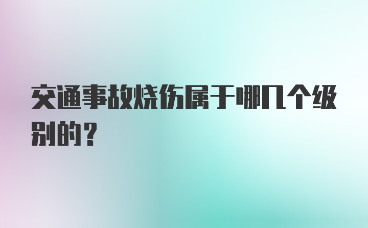 交通事故烧伤属于哪几个级别的？