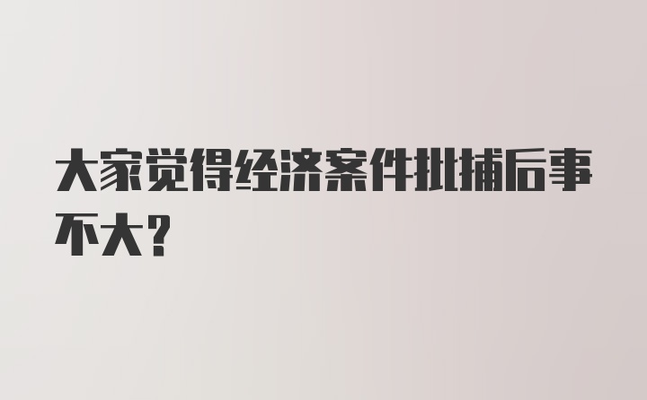 大家觉得经济案件批捕后事不大？