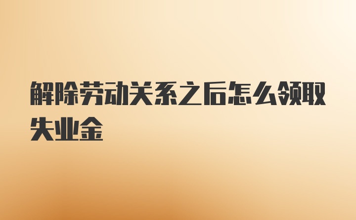 解除劳动关系之后怎么领取失业金