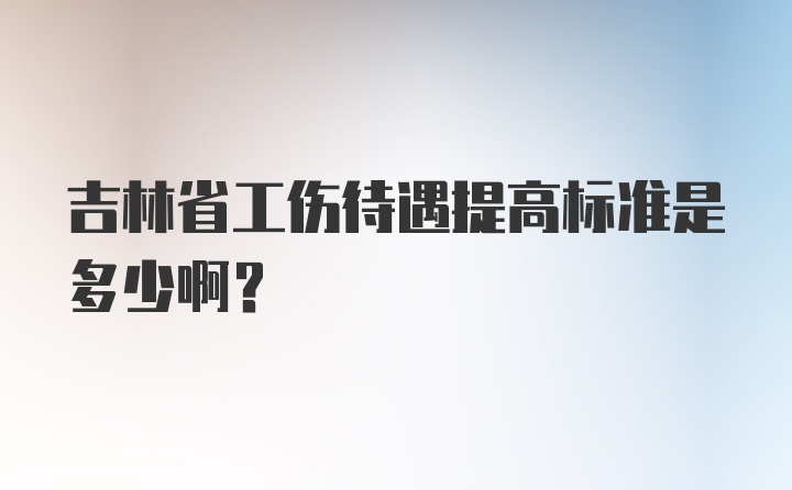 吉林省工伤待遇提高标准是多少啊？