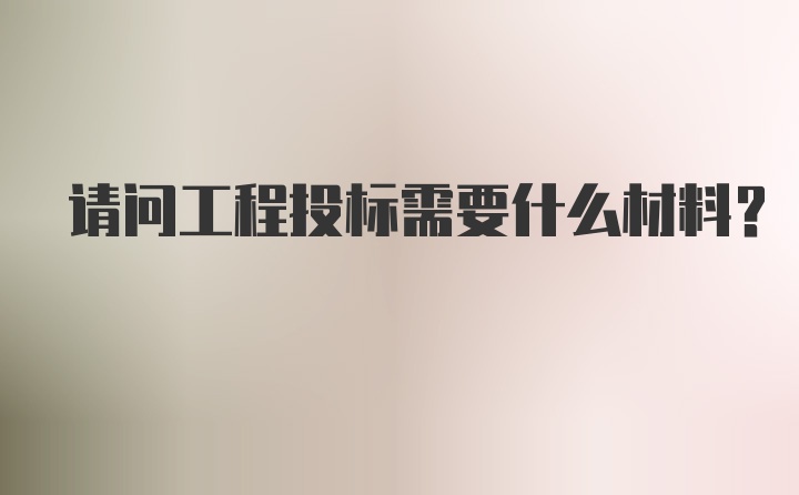 请问工程投标需要什么材料？