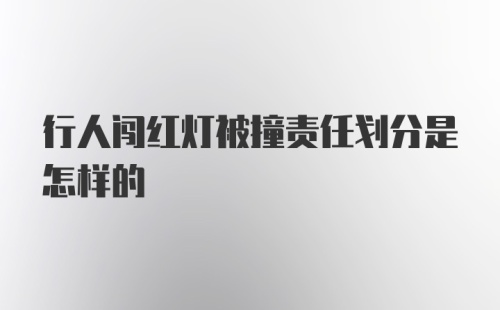 行人闯红灯被撞责任划分是怎样的