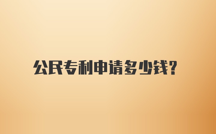 公民专利申请多少钱？