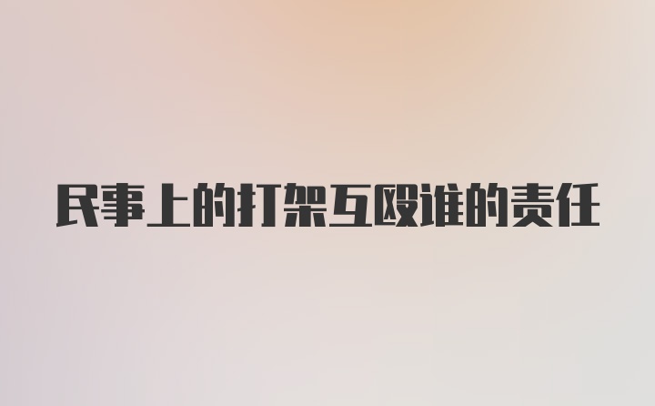 民事上的打架互殴谁的责任