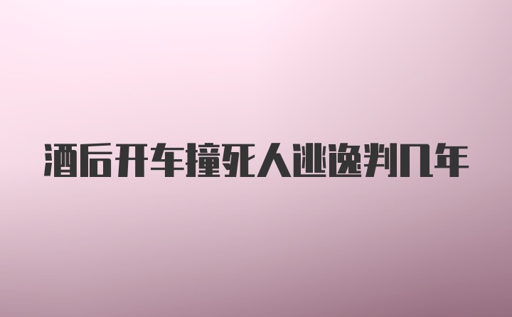 酒后开车撞死人逃逸判几年