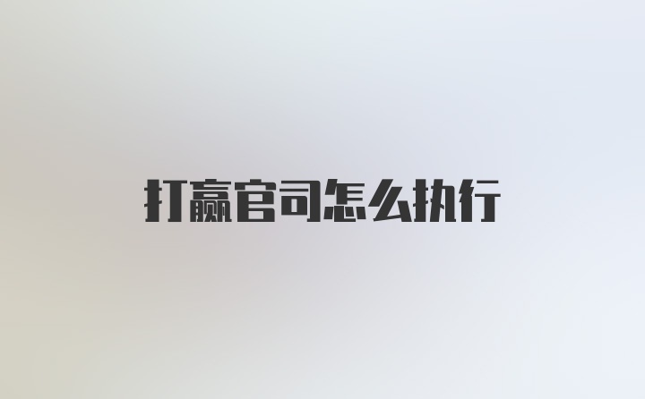 打赢官司怎么执行