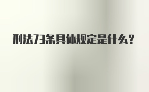 刑法73条具体规定是什么？