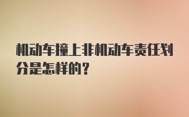 机动车撞上非机动车责任划分是怎样的？