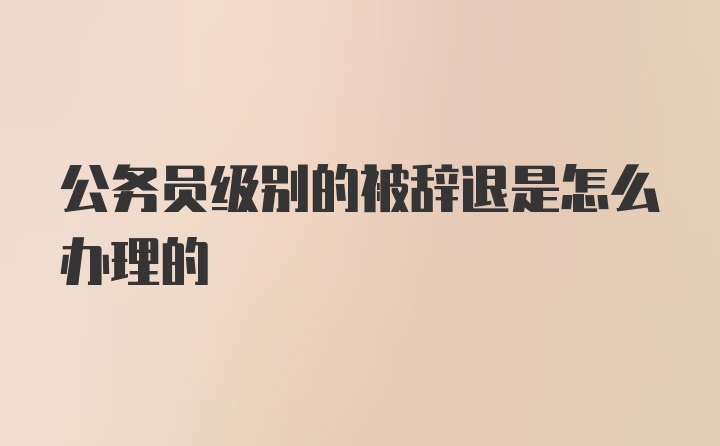 公务员级别的被辞退是怎么办理的