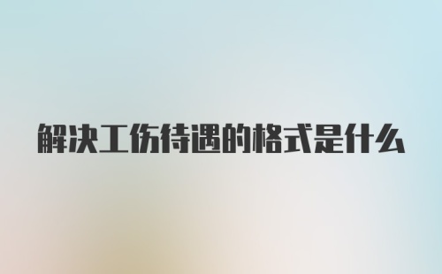 解决工伤待遇的格式是什么