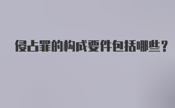 侵占罪的构成要件包括哪些？