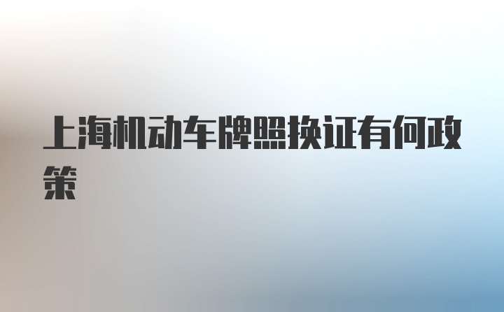 上海机动车牌照换证有何政策