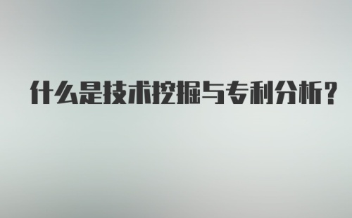 什么是技术挖掘与专利分析?