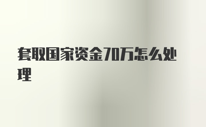 套取国家资金70万怎么处理