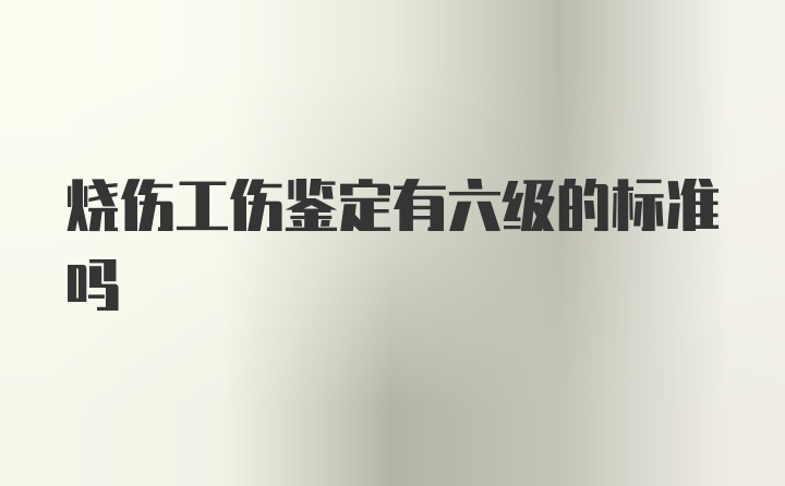 烧伤工伤鉴定有六级的标准吗