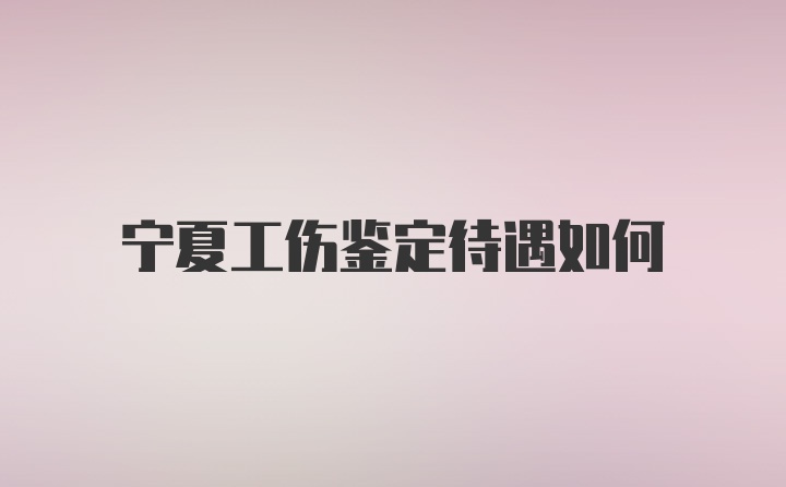 宁夏工伤鉴定待遇如何