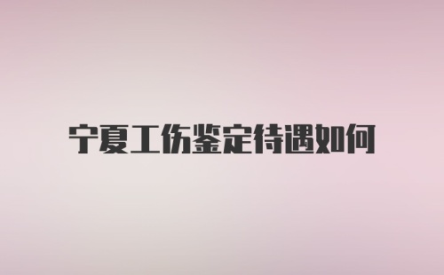 宁夏工伤鉴定待遇如何