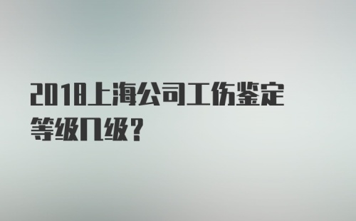 2018上海公司工伤鉴定等级几级?