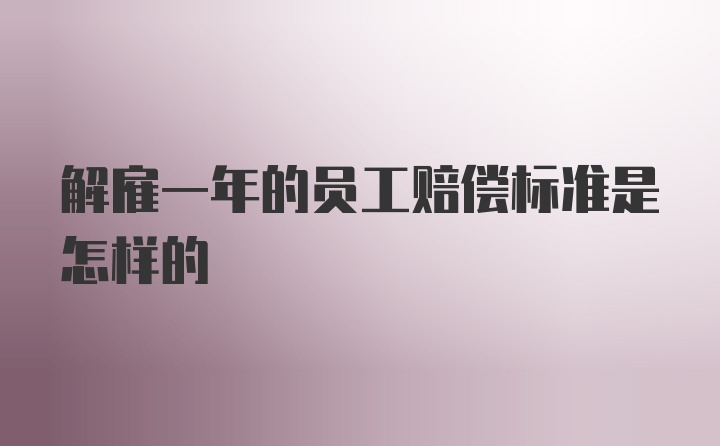 解雇一年的员工赔偿标准是怎样的