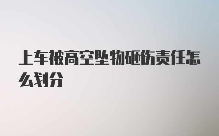 上车被高空坠物砸伤责任怎么划分