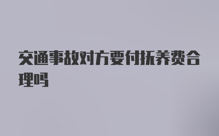 交通事故对方要付抚养费合理吗