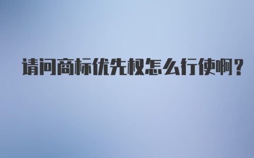 请问商标优先权怎么行使啊?