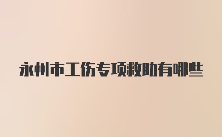 永州市工伤专项救助有哪些