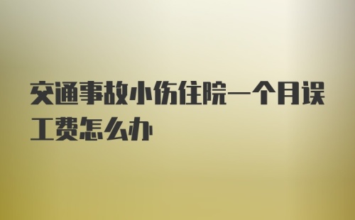 交通事故小伤住院一个月误工费怎么办