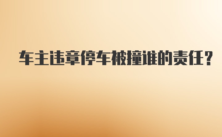 车主违章停车被撞谁的责任？