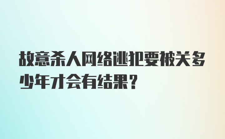 故意杀人网络逃犯要被关多少年才会有结果？