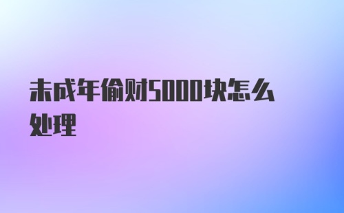 未成年偷财5000块怎么处理