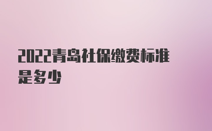 2022青岛社保缴费标准是多少