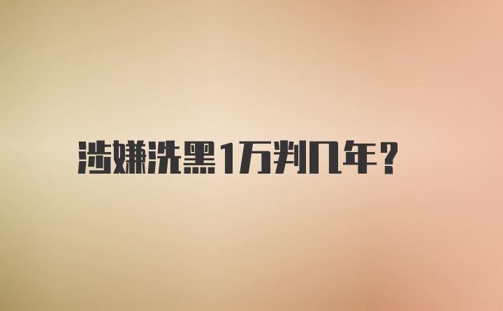 涉嫌洗黑1万判几年？