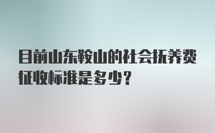 目前山东鞍山的社会抚养费征收标准是多少?