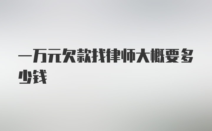 一万元欠款找律师大概要多少钱