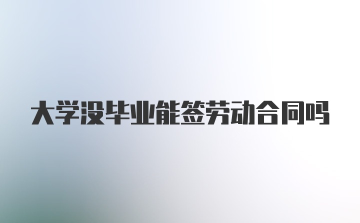 大学没毕业能签劳动合同吗