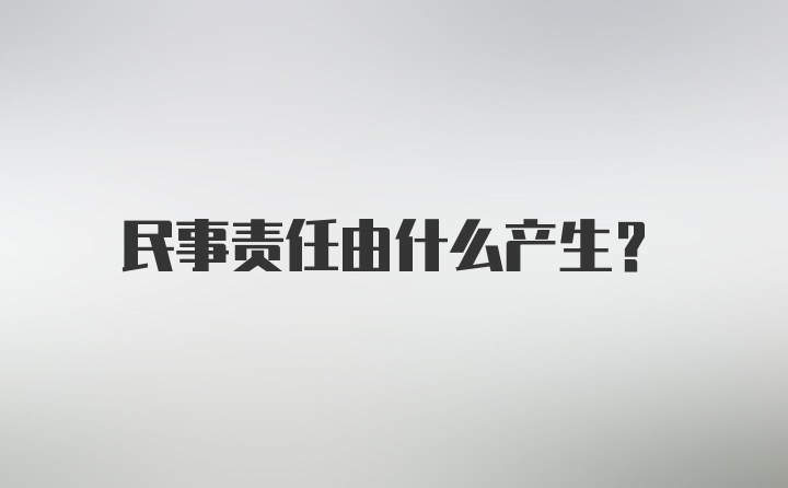 民事责任由什么产生？