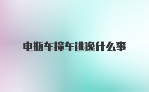 电瓶车撞车逃逸什么事