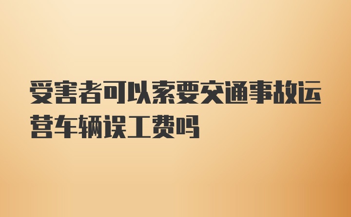 受害者可以索要交通事故运营车辆误工费吗