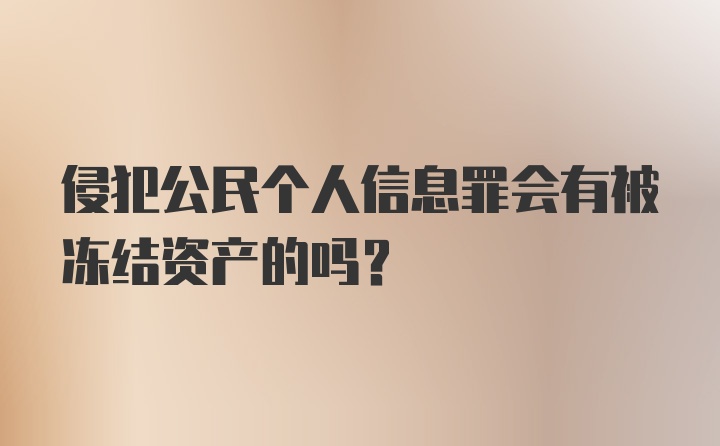 侵犯公民个人信息罪会有被冻结资产的吗？