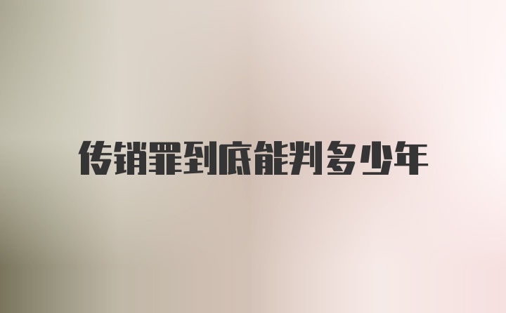 传销罪到底能判多少年