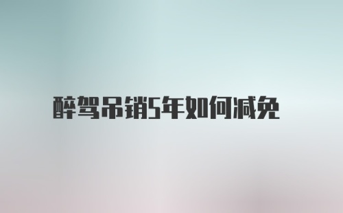 醉驾吊销5年如何减免